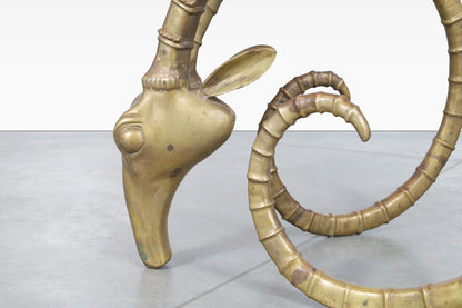 Exceptional Brass Ibex Rams Head Dining Table in the Style of Alain Chervet