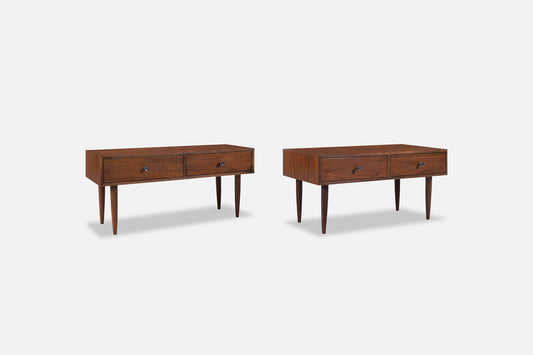 Glenn of California Walnut Nightstands by Milo Baughman