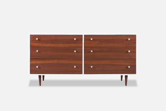 Glenn of California Walnut and Lacquered Dresser by Milo Baughman