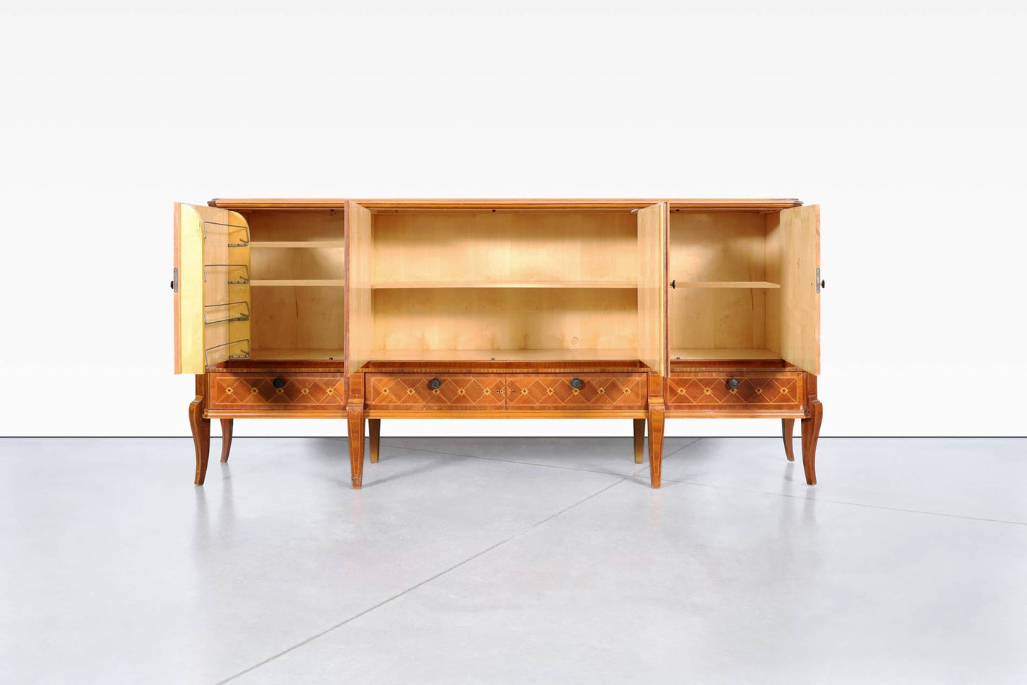 Romanian Art Deco Sideboard with Exotic Wood Inlay