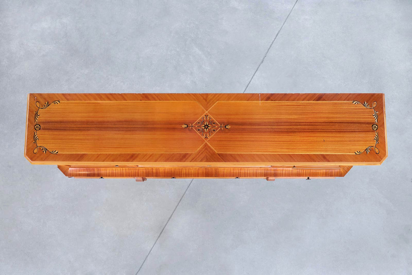 Romanian Art Deco Sideboard with Exotic Wood Inlay