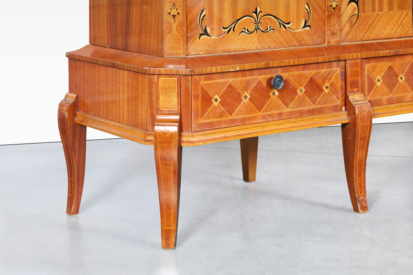 Romanian Art Deco Sideboard with Exotic Wood Inlay