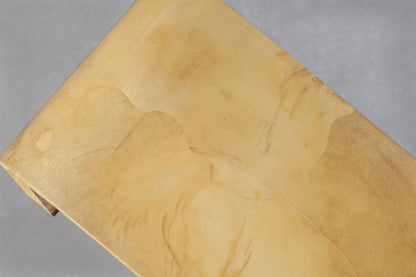 Italian Goatskin Parchment “Waterfall” Console Table Attributed to Aldo Tura