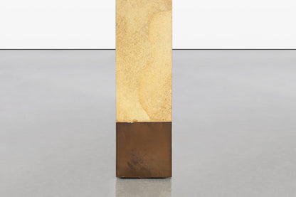 Italian Goatskin Parchment “Waterfall” Console Table Attributed to Aldo Tura