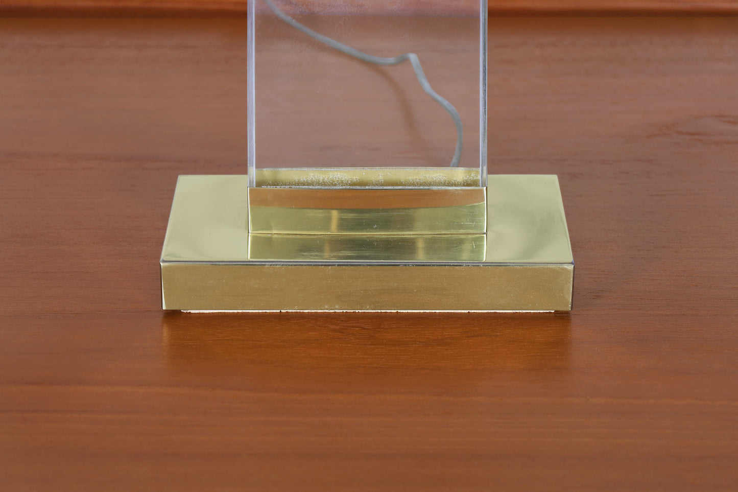 Italian Lucite and Brass Ram’s Head Table Lamps