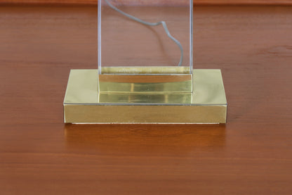 Italian Lucite and Brass Ram’s Head Table Lamps