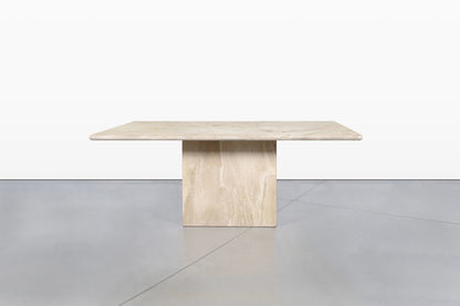 Italian Modern Breccia Oniciata Marble Dining Table with Bullnose Edge