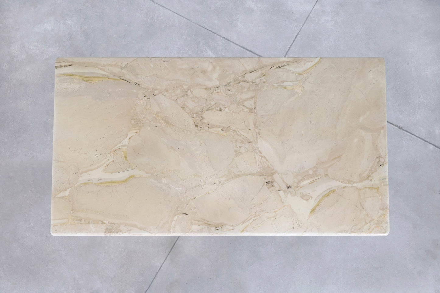 Italian Modern Breccia Oniciata Marble Dining Table with Bullnose Edge