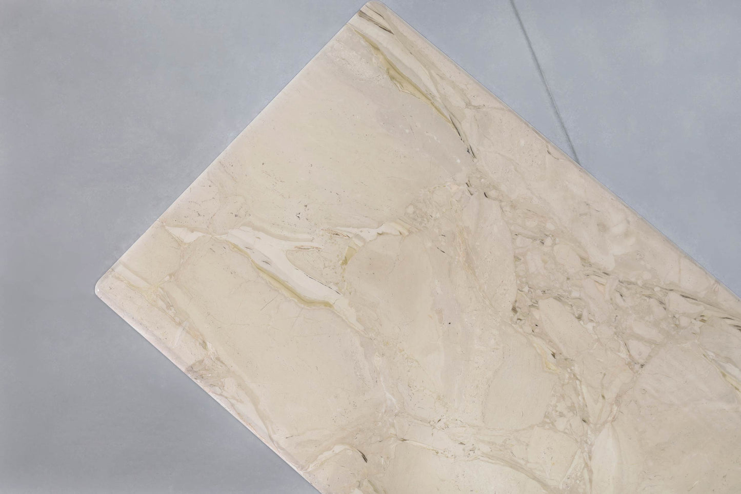 Italian Modern Breccia Oniciata Marble Dining Table with Bullnose Edge