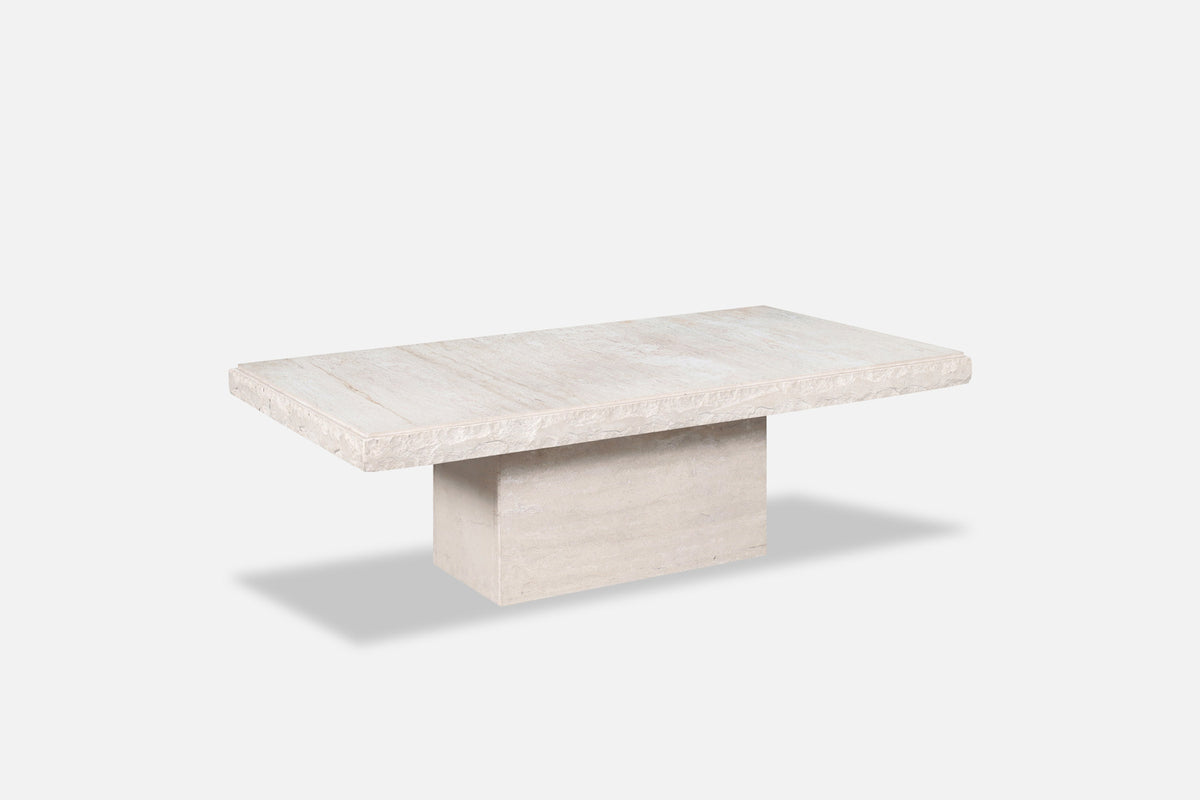 Italian Modern Live-Edge Travertine Coffee Table by Stone International