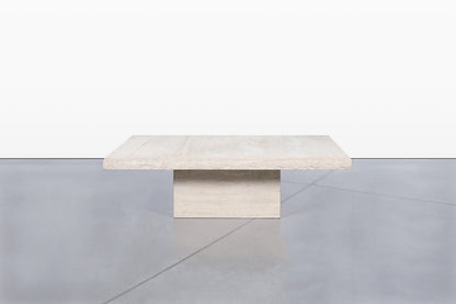 Italian Modern Live-Edge Travertine Coffee Table by Stone International