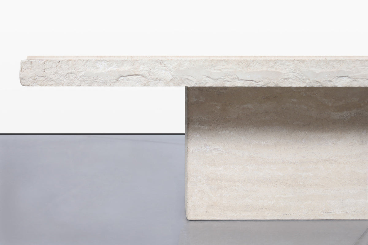 Italian Modern Live-Edge Travertine Coffee Table by Stone International