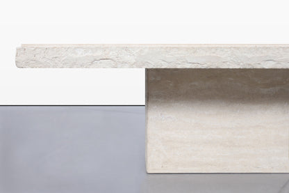 Italian Modern Live-Edge Travertine Coffee Table by Stone International