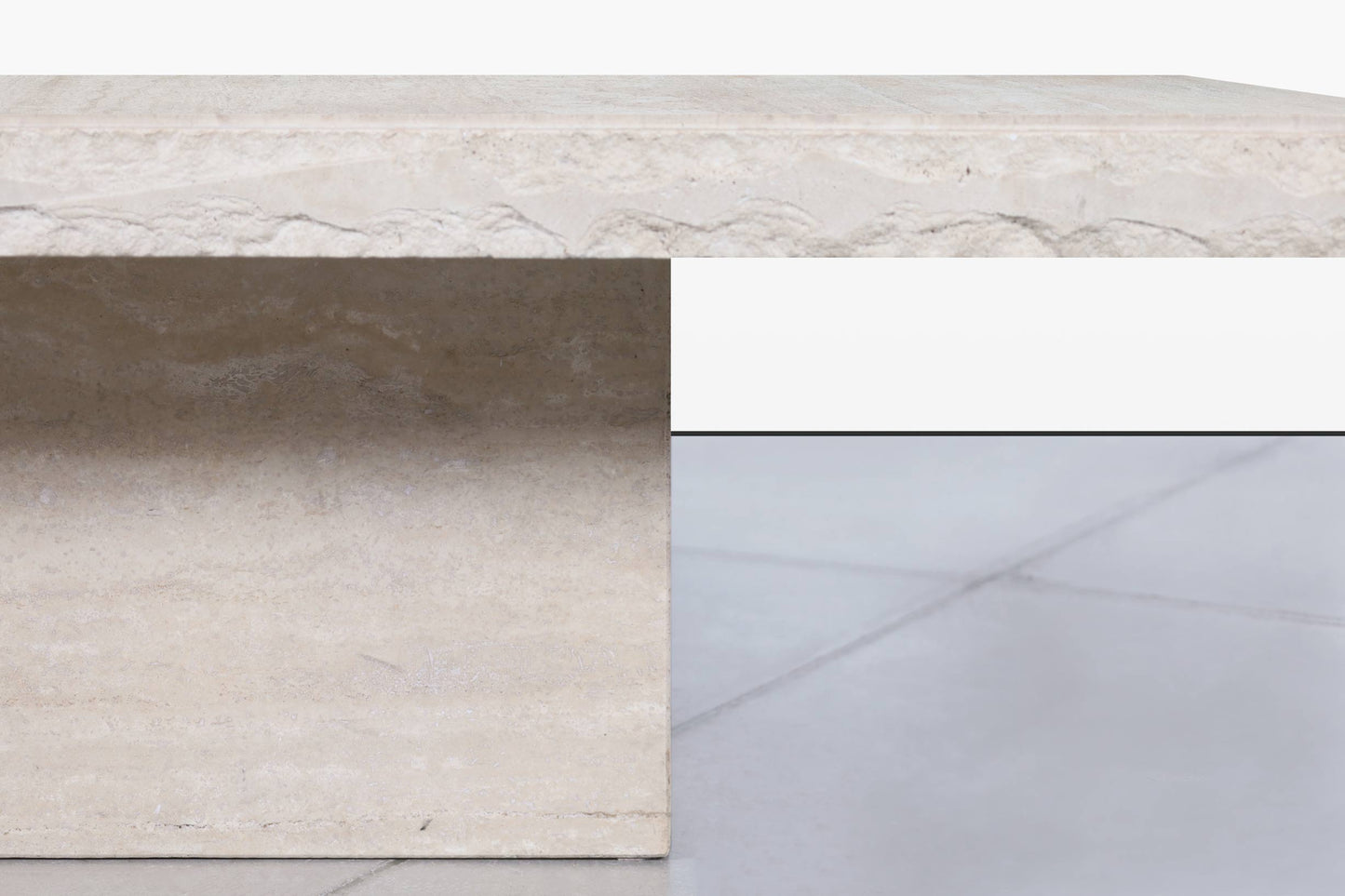 Italian Modern Live-Edge Travertine Coffee Table by Stone International