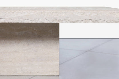 Italian Modern Live-Edge Travertine Coffee Table by Stone International