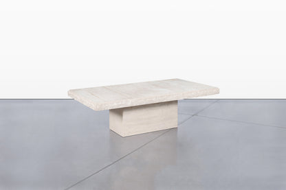 Italian Modern Live-Edge Travertine Coffee Table by Stone International