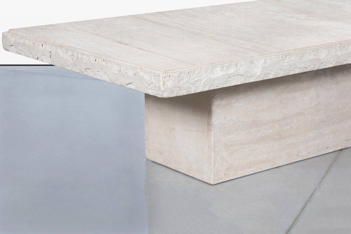 Italian Modern Live-Edge Travertine Coffee Table by Stone International