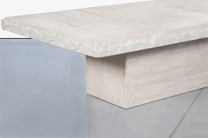 Italian Modern Live-Edge Travertine Coffee Table by Stone International