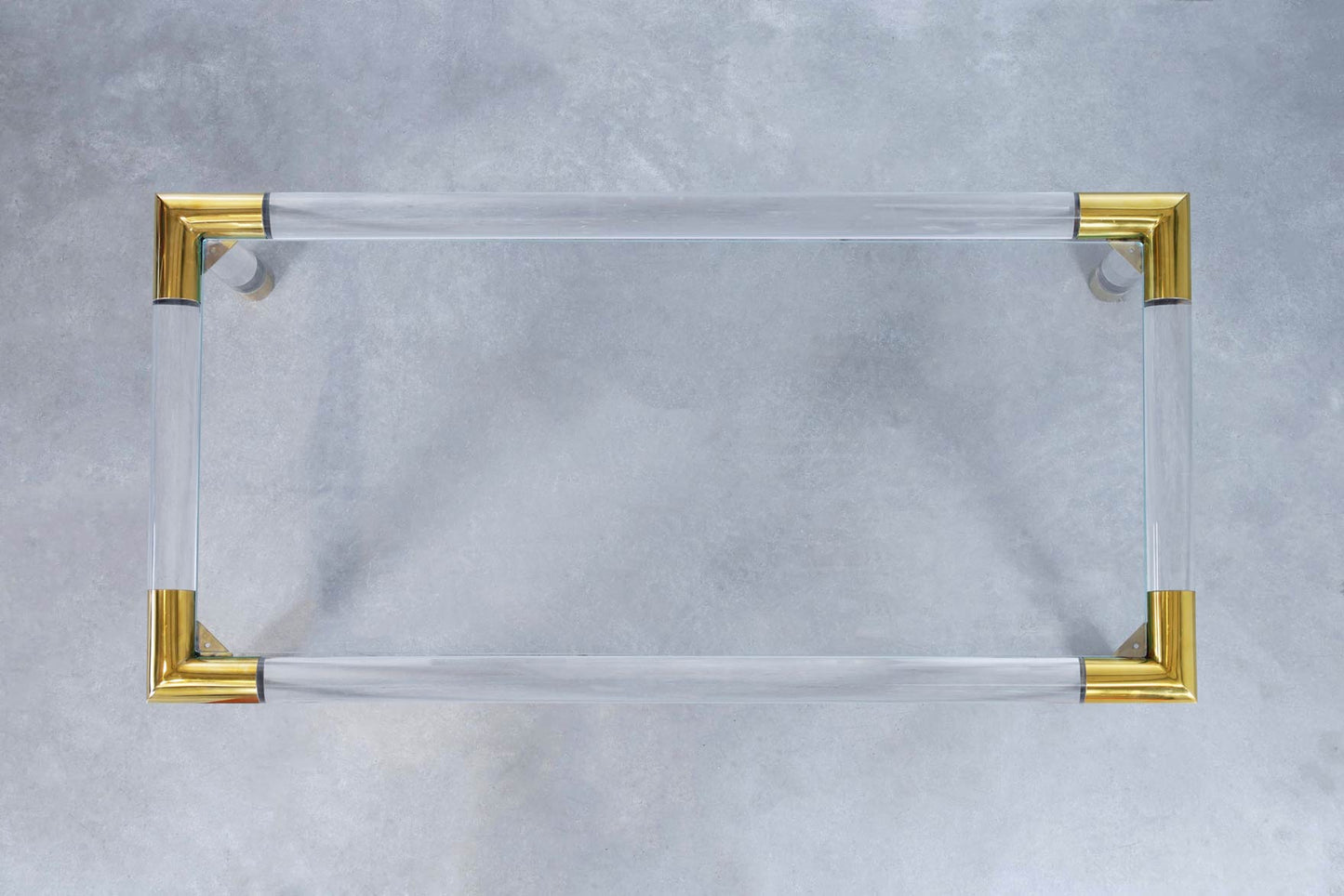 Italian Modernist Brass and Lucite Coffee Table