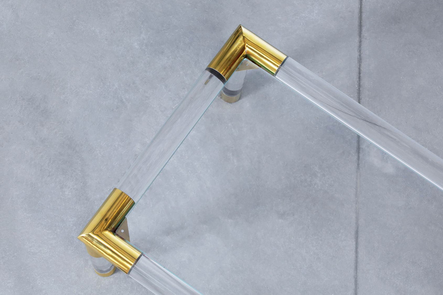 Italian Modernist Brass and Lucite Coffee Table