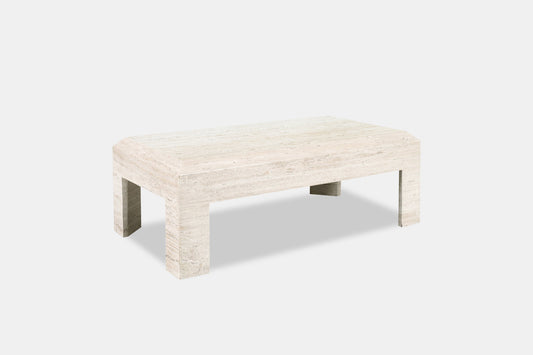 Italian Modernist Travertine Coffee Table