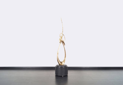 Vintage Life-Size Brass "Entwined Cranes" Sculpture by Boris Lovet-Lorski