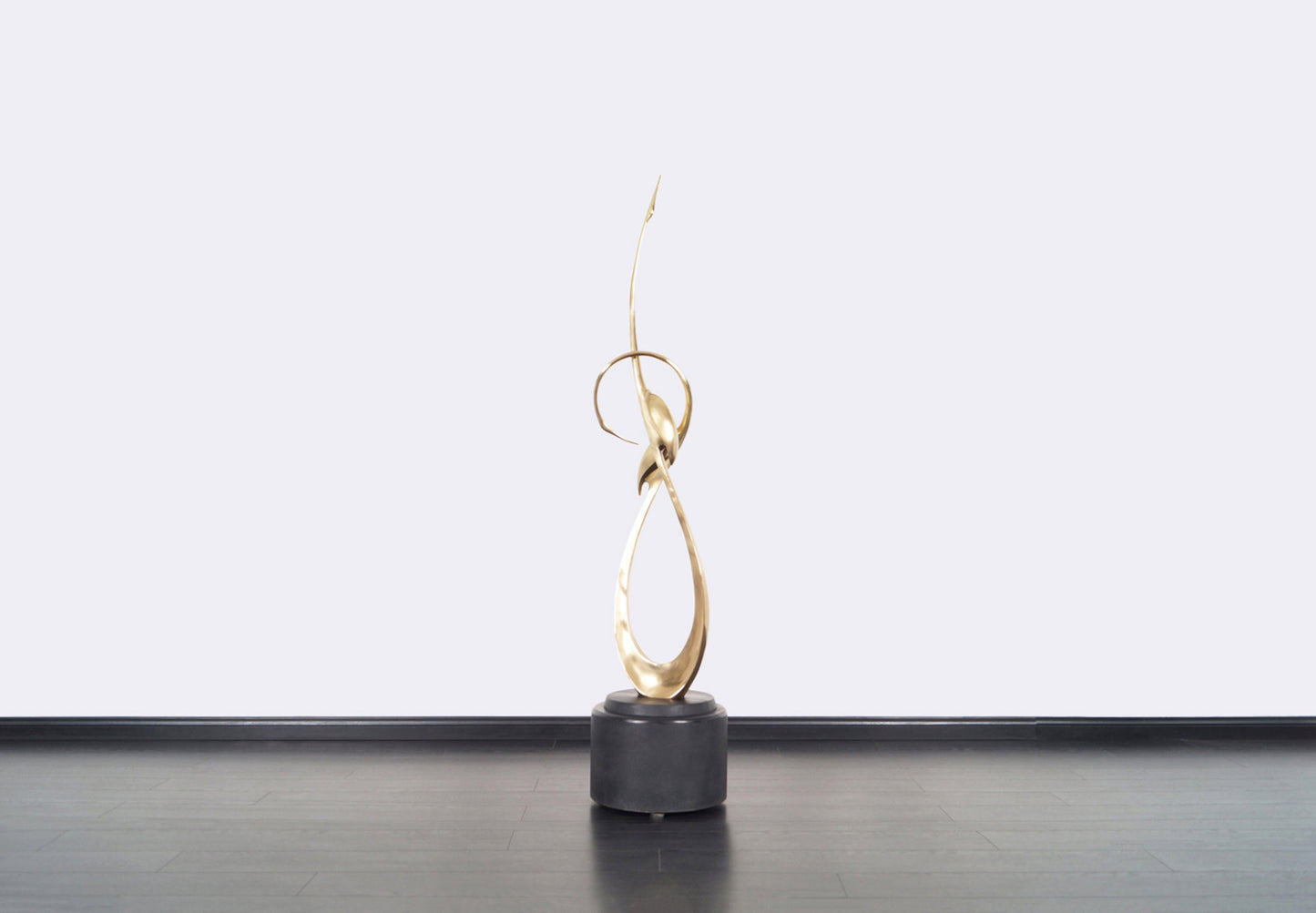 Vintage Life-Size Brass "Entwined Cranes" Sculpture by Boris Lovet-Lorski