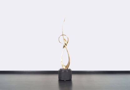Vintage Life-Size Brass "Entwined Cranes" Sculpture by Boris Lovet-Lorski