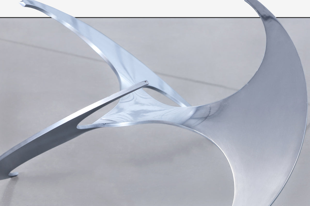 Mid-Century Aluminum Coffee Table by Knut Hesterberg for Ronald Schmitt