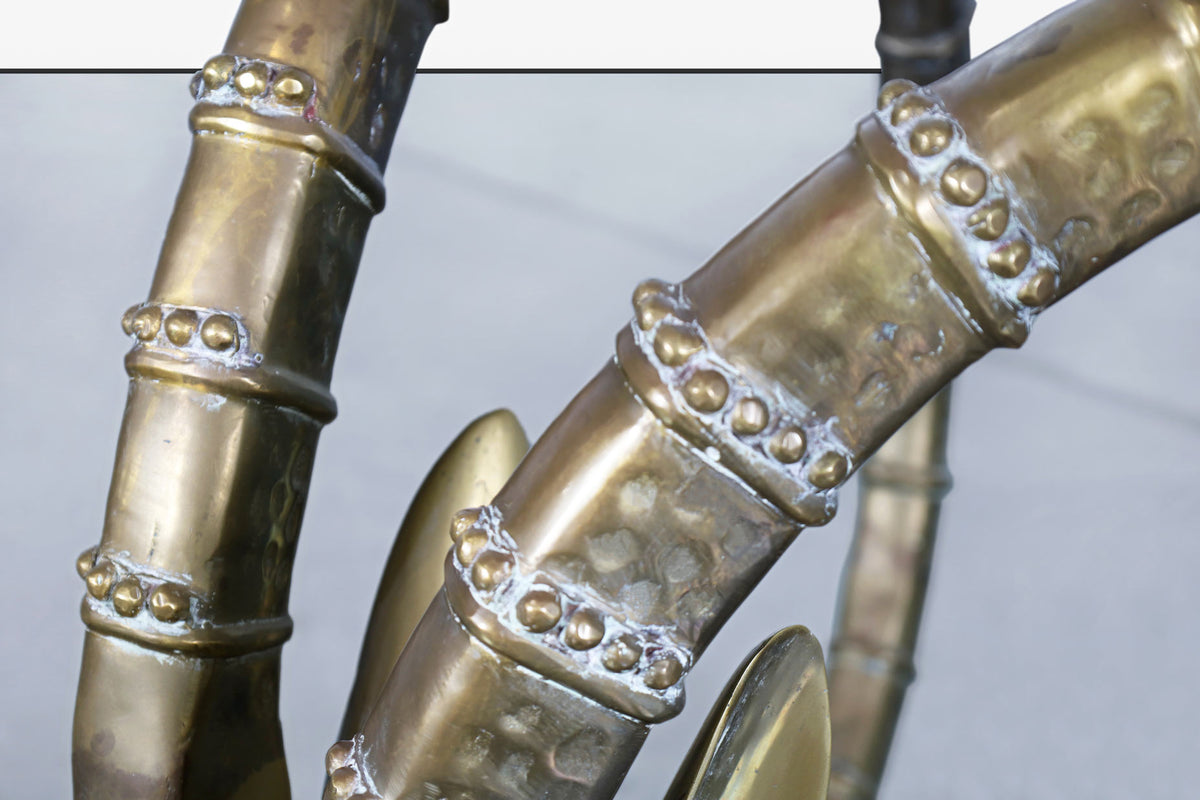 Mid-Century Brass Ibex Rams Head Dining Table Bases After Alain Chervet