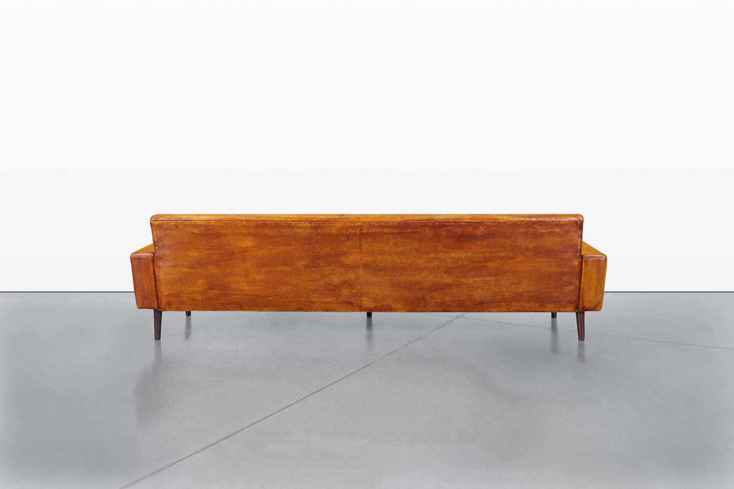Mid-Century Modern Brazilian Rosewood and Leather Sofa