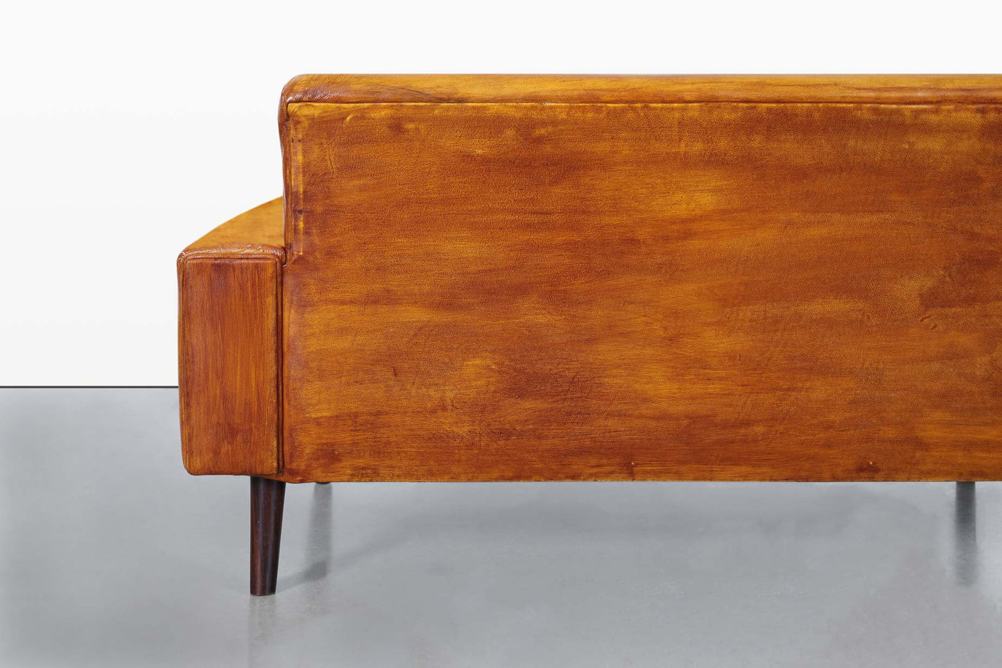 Mid-Century Modern Brazilian Rosewood and Leather Sofa