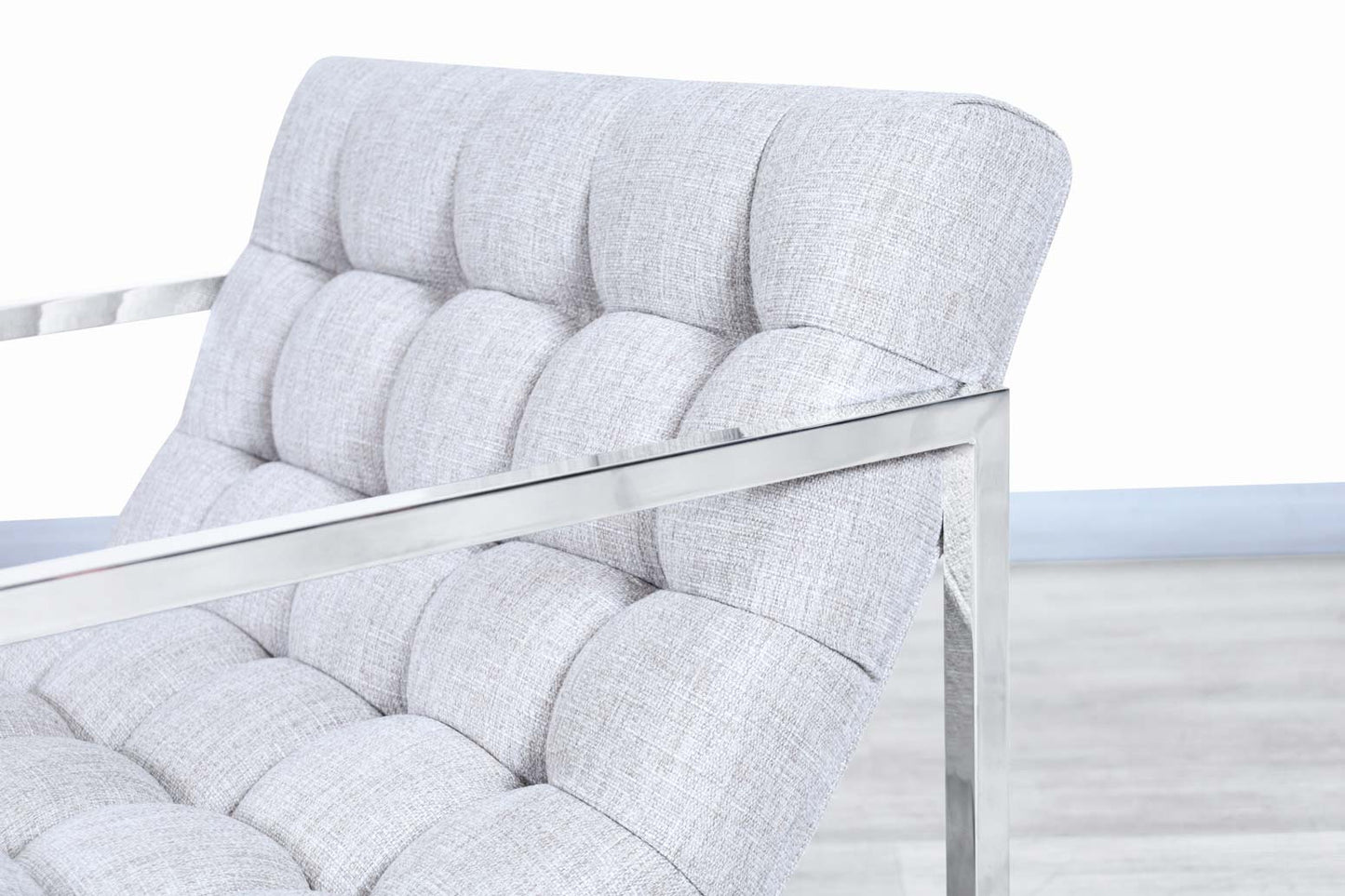 Mid-Century Chrome Lounge Chairs Attributed to Milo Baughman