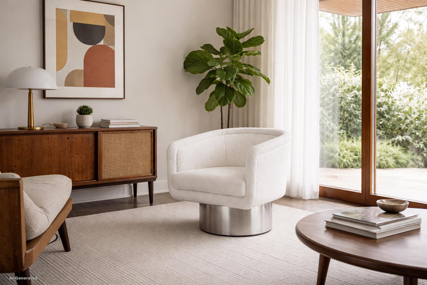Mid-Century Chrome Swivel Lounge Chair by Leon Rosen for Pace Collection
