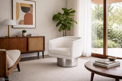 Mid-Century Chrome Swivel Lounge Chair by Leon Rosen for Pace Collection