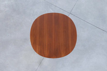 Mid-Century Extendable Round Walnut Dining Table by Kipp Stewart for Drexel