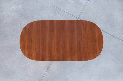 Mid-Century Extendable Round Walnut Dining Table by Kipp Stewart for Drexel