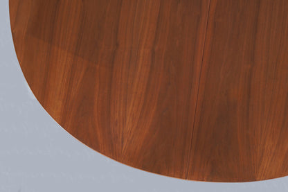 Mid-Century Extendable Round Walnut Dining Table by Kipp Stewart for Drexel