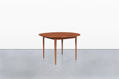 Mid-Century Extendable Round Walnut Dining Table by Kipp Stewart for Drexel