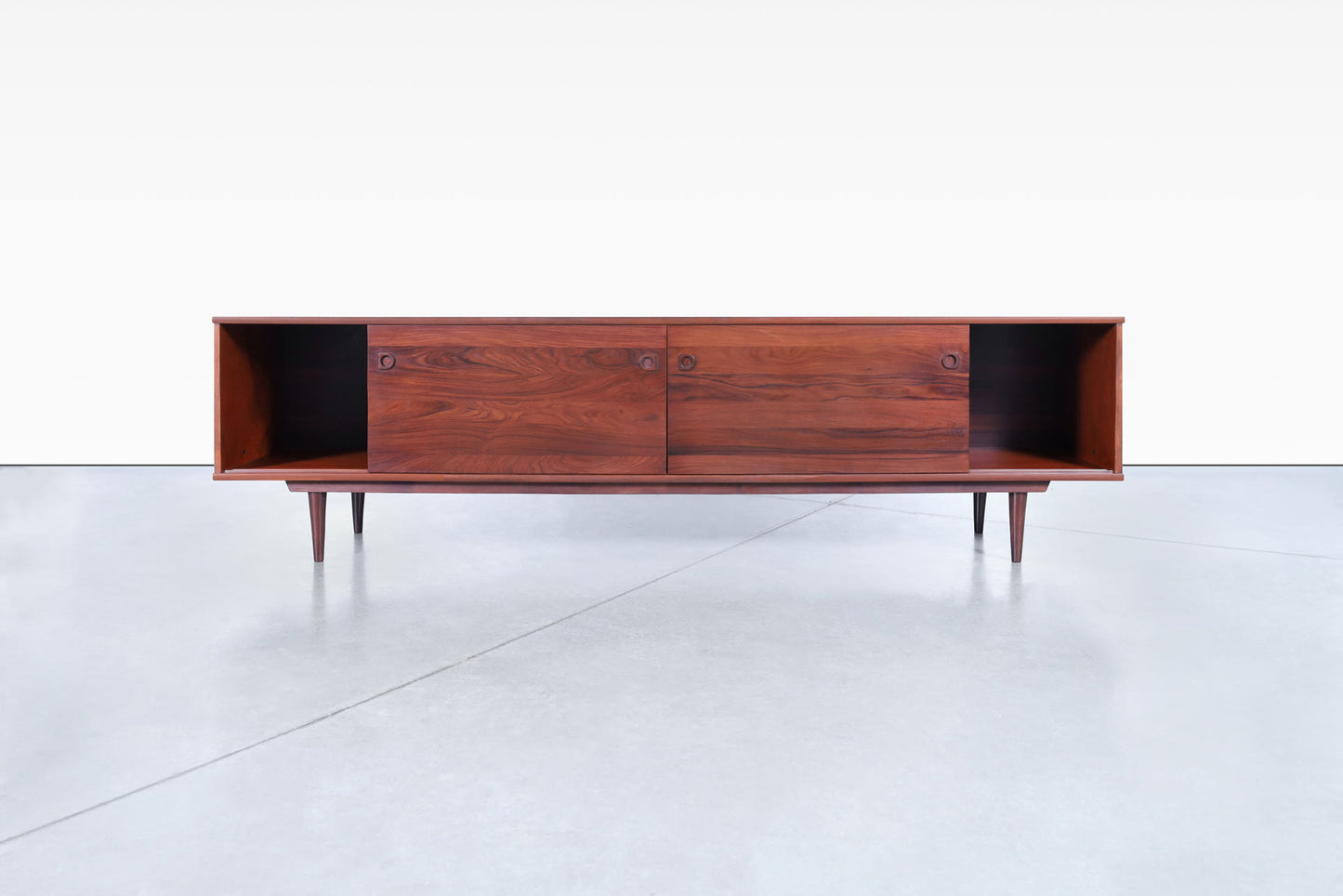 Mid-Century Modern Long Rosewood Credenza