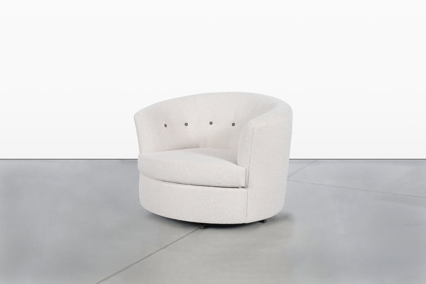 Mid-Century Modern Barrel Back Swivel Lounge Chairs