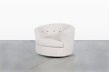 Mid-Century Modern Barrel Back Swivel Lounge Chairs