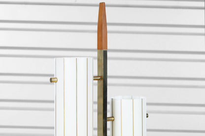 Mid-Century Modern Brass and Walnut Floor Lamp