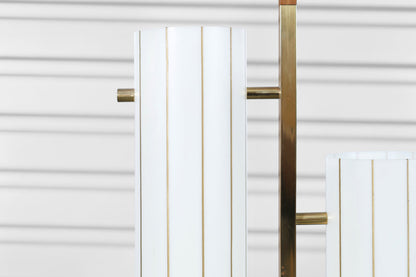 Mid-Century Modern Brass and Walnut Floor Lamp