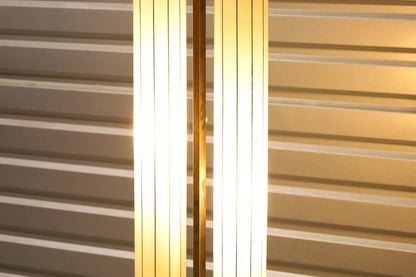 Mid-Century Modern Brass and Walnut Floor Lamp