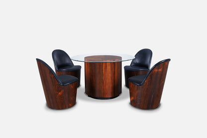 Mid-Century Modern Brazilian Rosewood Dining Table & Chairs by Plycraft