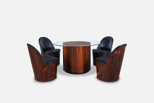 Mid-Century Modern Brazilian Rosewood Dining Table & Chairs by Plycraft