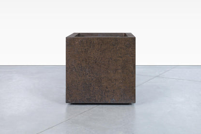 Mid-Century Bronze Resin Square Planters by Forms and Surfaces