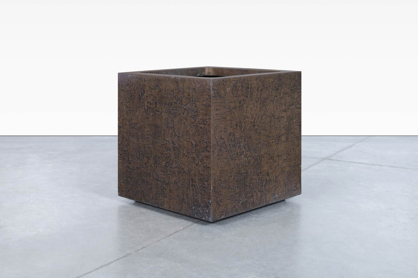Mid-Century Bronze Resin Square Planters by Forms and Surfaces