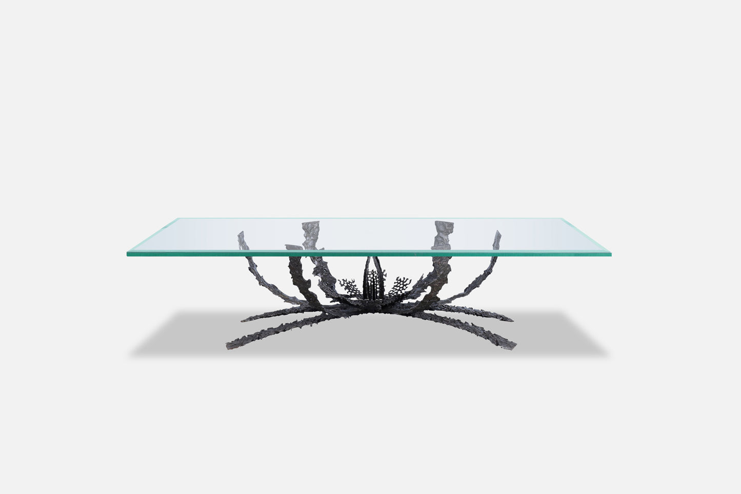Mid-Century Modern Brutalist Bronze Coffee Table by Daniel Gluck